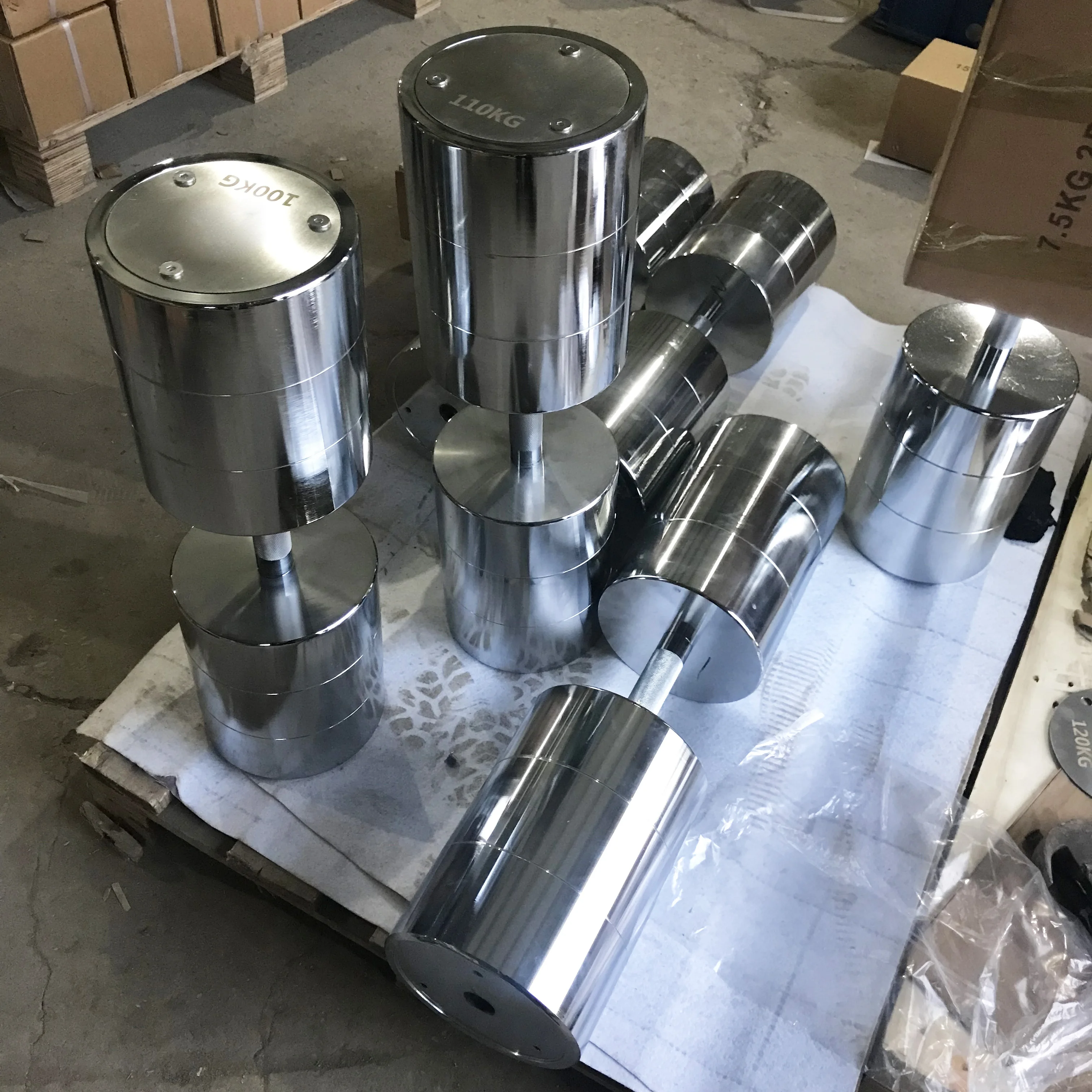 Factory Direct Sales Chrome Steel Dumbbell 100kg Fitness Equipment Mancuernas Set Free Weights