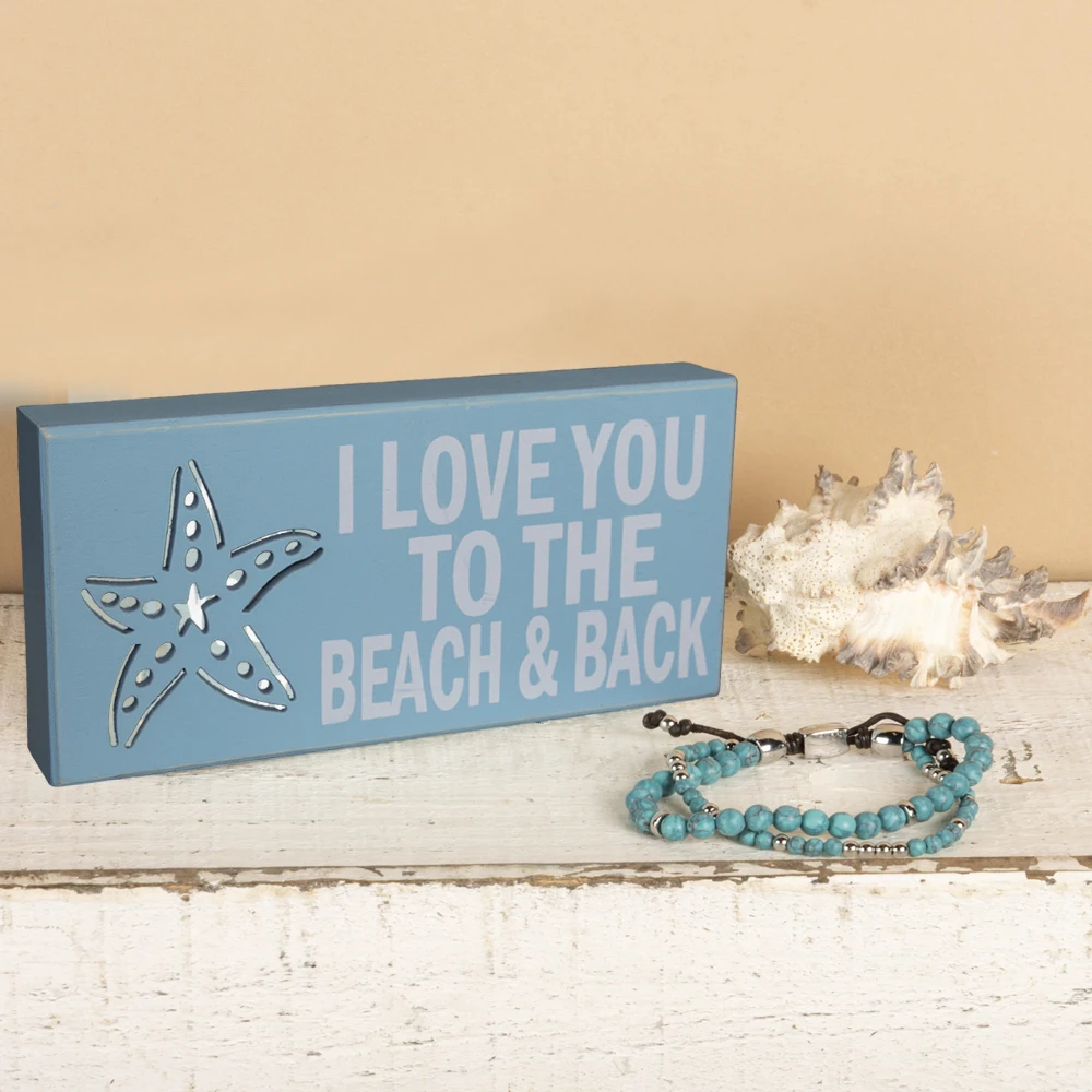 Professional wholesale and custom wooden Box Sign Wall decoration wood and Ocean Beach style home decoration