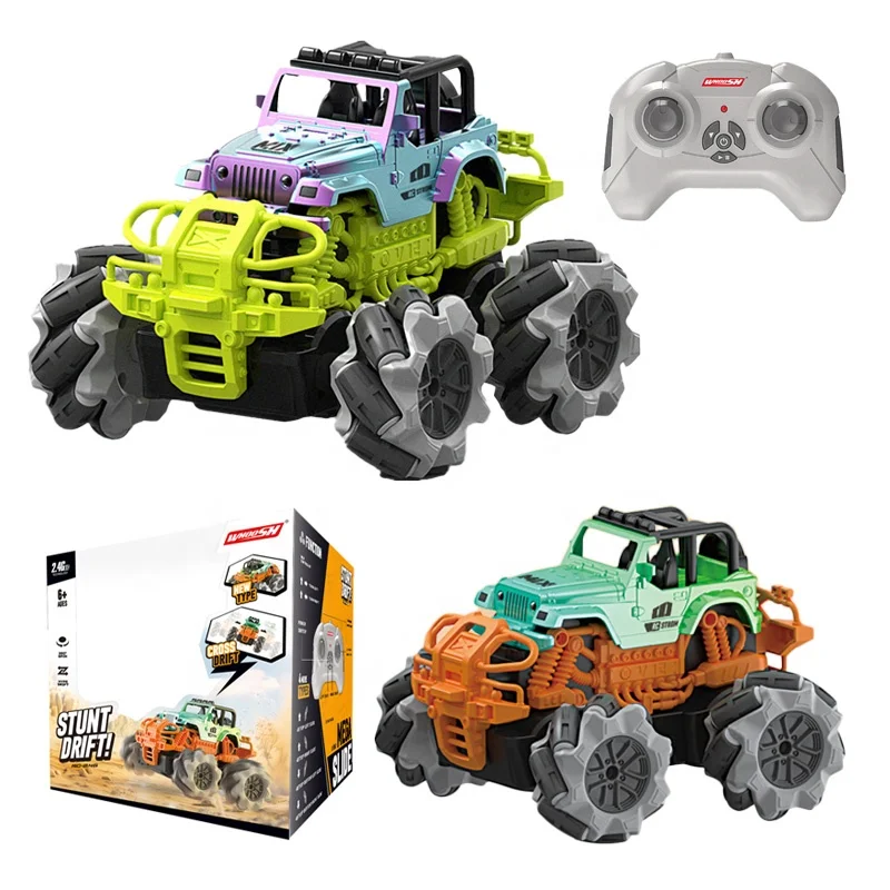 AiJH Fun RC Racing Drift Stunt Car With Charging Light USB Cable Included Remote Control Car  For Kids