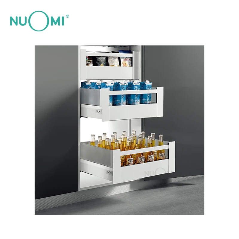NUOMI OYA Series Front Glass Box Soft Close Drawer Slides For Kitchen Accessories