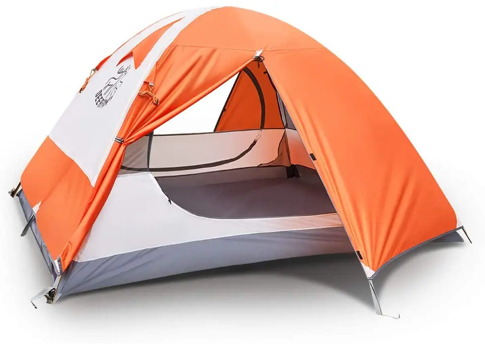 
Blue And Orange Camping Tent With Aluminum Pole And Expandable Storage Bag Waterproof Roof Top Tents For Camping 