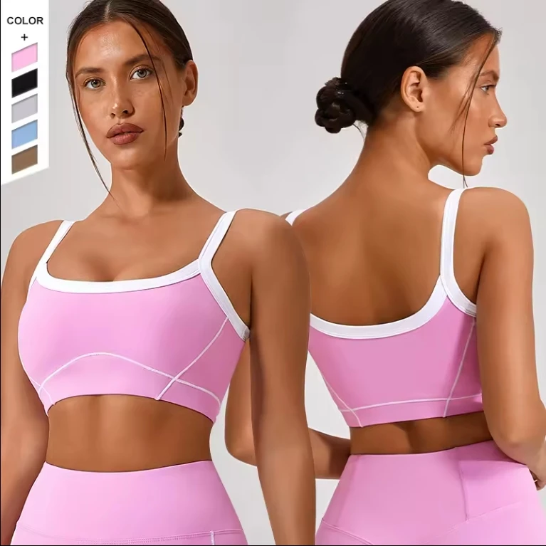 2024 New Naked Outdoor Sports Underwear for Women Shockproof High Strength Thin Shoulder Strap Beautiful Back Yoga Tank Top