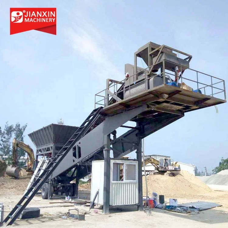Mobile concrete mixing batching plant manufacturer in China