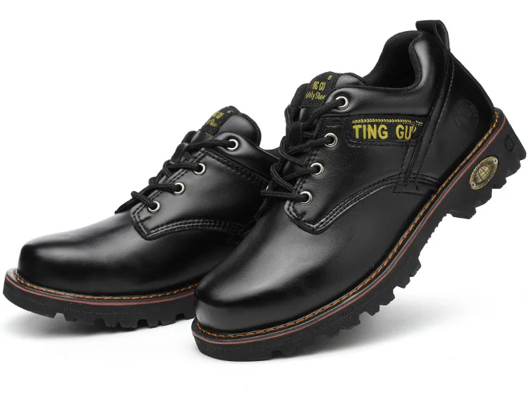 Custom Genuine Leather Men Composite Steel Toe Cap Shoes Construction Safety Work Boots for Men Wholesale