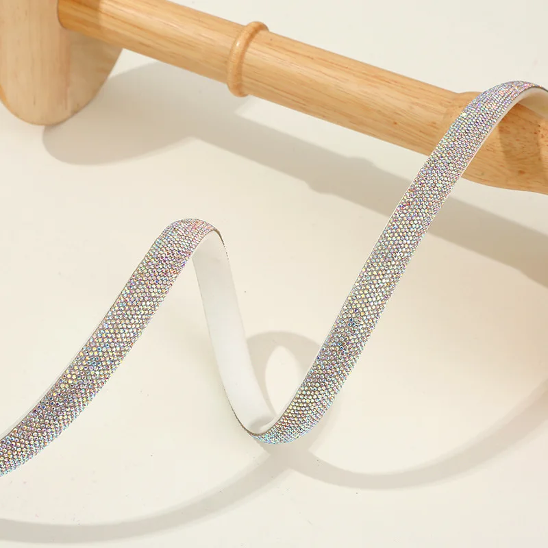 Colorful 11 Rows 15mm Hotfix Strip rhinestone Rope For Full Crystal Cotton Shoe Upper Bag Trimming Diamond Strass Rope