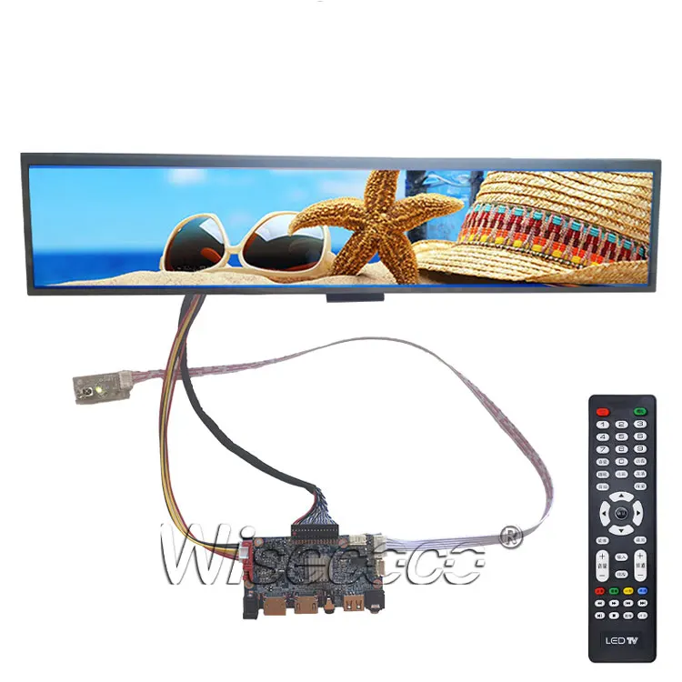Wisecoco 24 дюйма 1920*360 рекламный дисплей IPS растянутый ЖК-экран панели