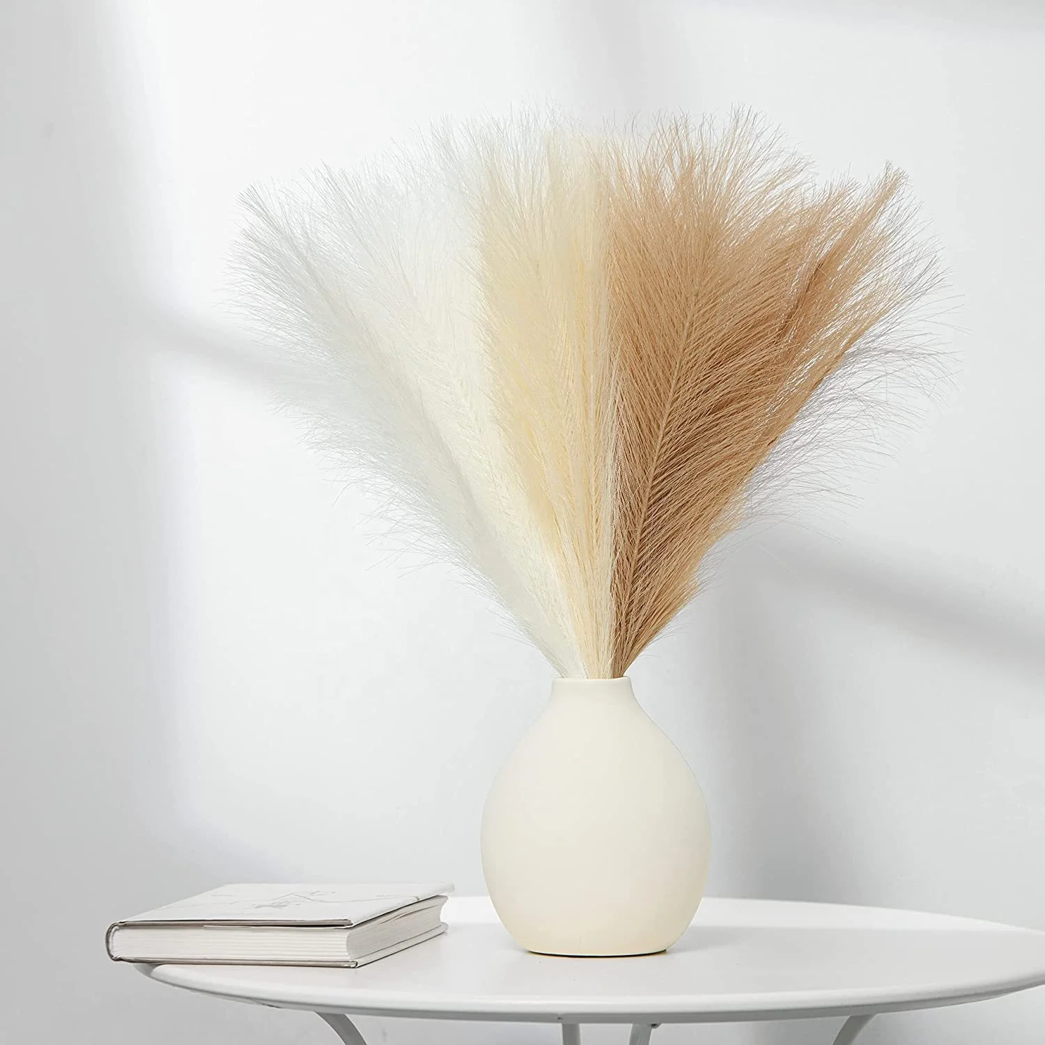 45cm Small White Natural Dried Reed Pampas Grass For Decoration Nordic Style