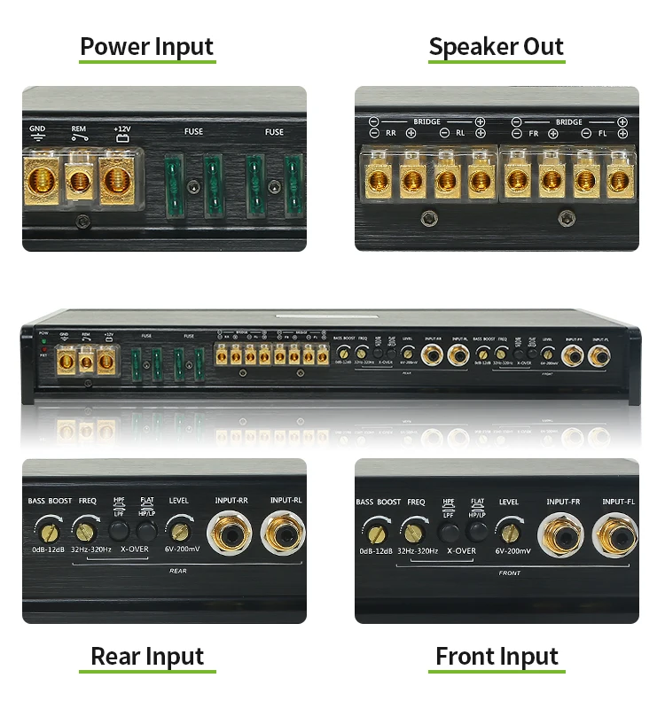 Best Seller  Car Amplifier 4 Channel Class D Full Range 120W Sound Quality Car Amp Teampie TP-1304