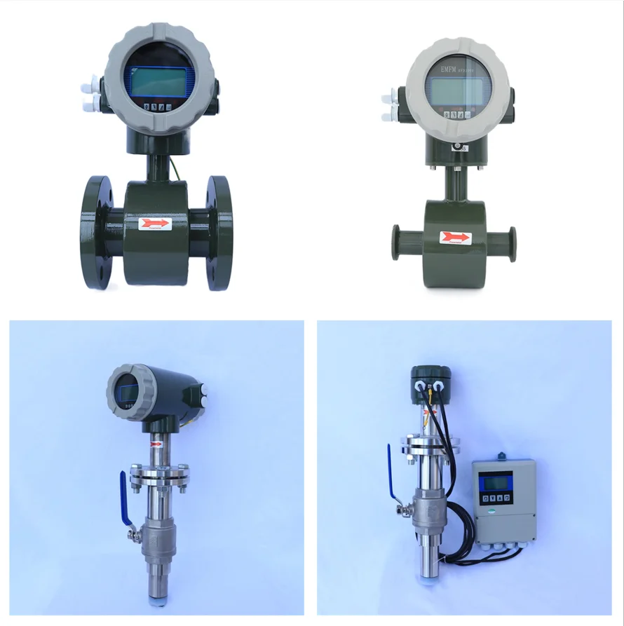 electro magnetic heat flowmeter with pt1000 saline solution salt sea water magnetic flow meter