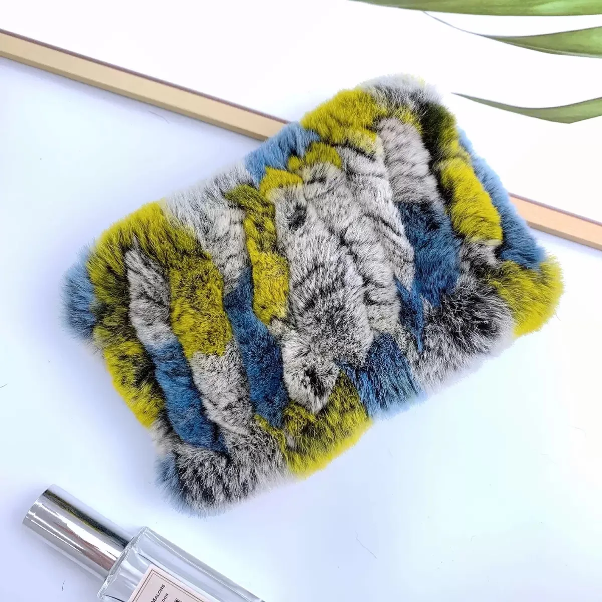 Real Fur Headband Women Trendy Knitted Rex Rabbit Fur Convertible Headbands and Neck Warmer For Girls