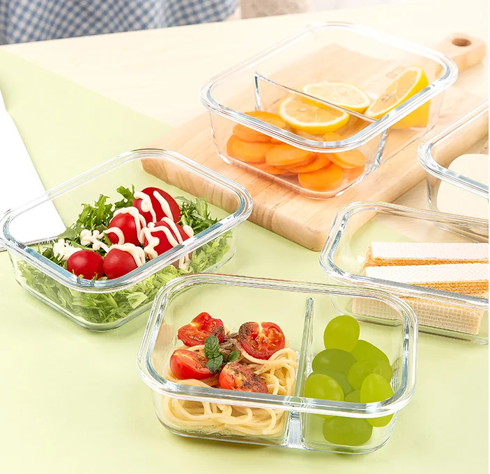 Eco Friendly Leak Proof Glass Meal Prep BPA Free Lock Lid Tempered Food Storage Container