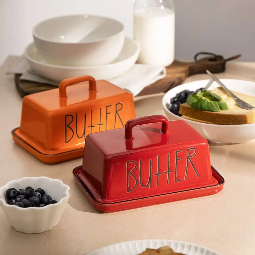 Best Sale Rectangular Sealed Jar Butter Box Ceramic Butter Dish