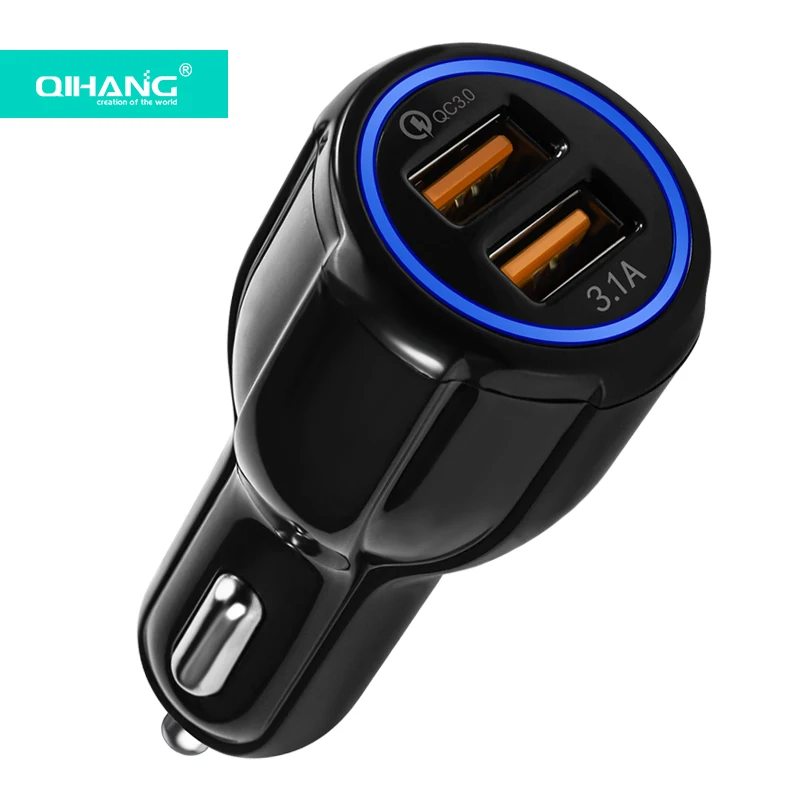 31 Вт автомобильный адаптер для быстрой зарядки 3.1A QC 3,0 Автомобильное зарядное устройство с двумя USB-портами