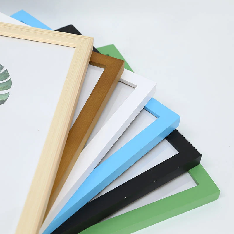 Frame A0 A1 A2 A3 A4 8x10 11x14 Photo Picture Frame for Wall Pine Wood Oak Solid 13 Colors Black White Pink Blue Brown Aibo Zk