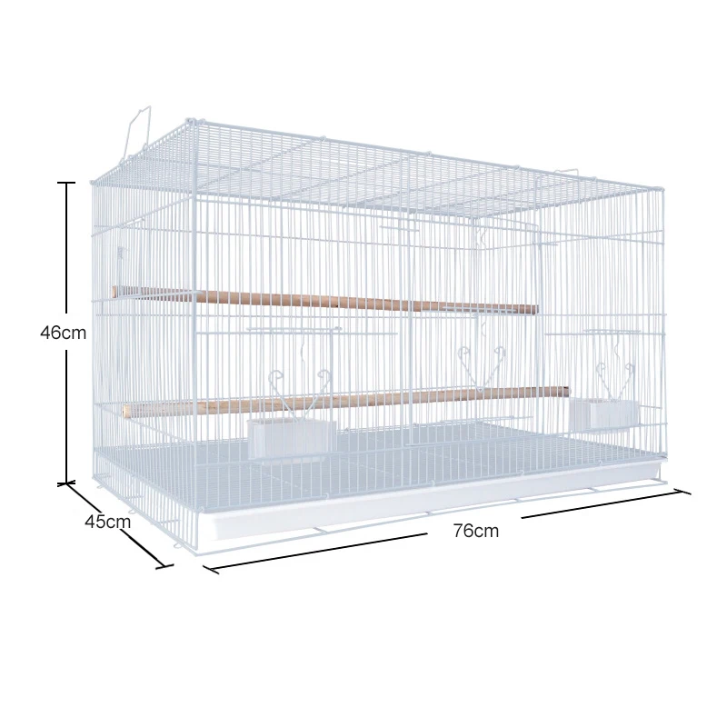 60cm Iron Wire cage perroquet Bird Breeding Pet Cages Import Quality White Parrot Bird Carrier Cage With Standing