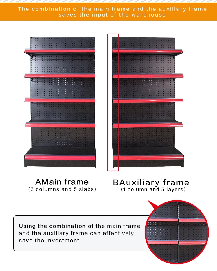 Supermarket Shelf Display Racks for Shops Gondola Shelving