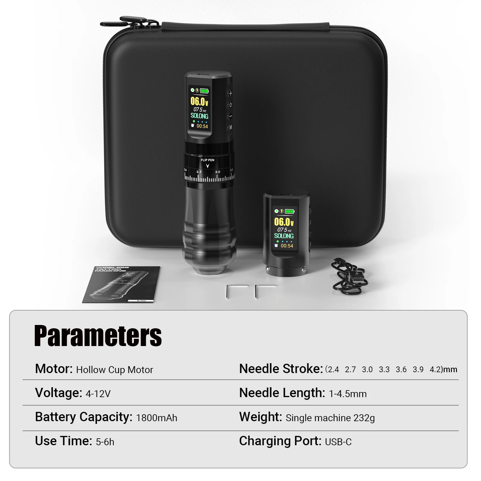 2025 Newest Digital Display Tattoo Machine 2 Golden Battery Lightweight Portable Precision for Every Stroke Professional Artist