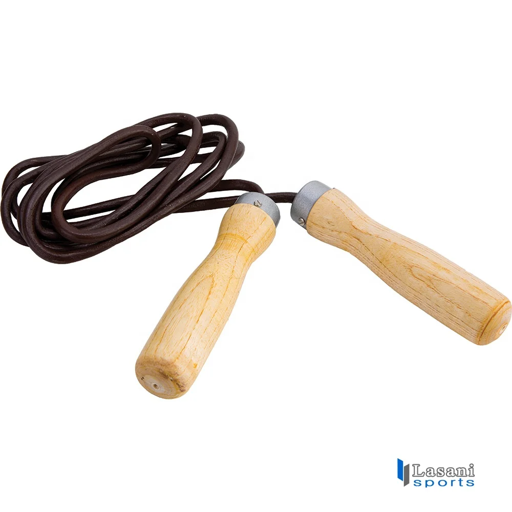 
jump rope skipping rope wooden handle leather cord jump ropes 