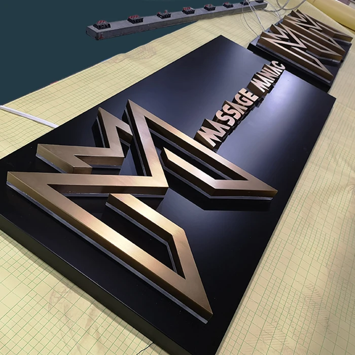 Высококачественный персонализированный 3D Светящийся Металлический Знак из нержавеющей стали