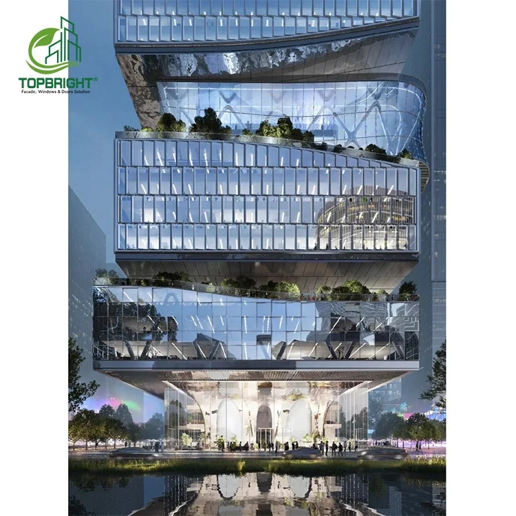 Construction curtain wall building aluminum frame exterior insulated glass curtain wall system