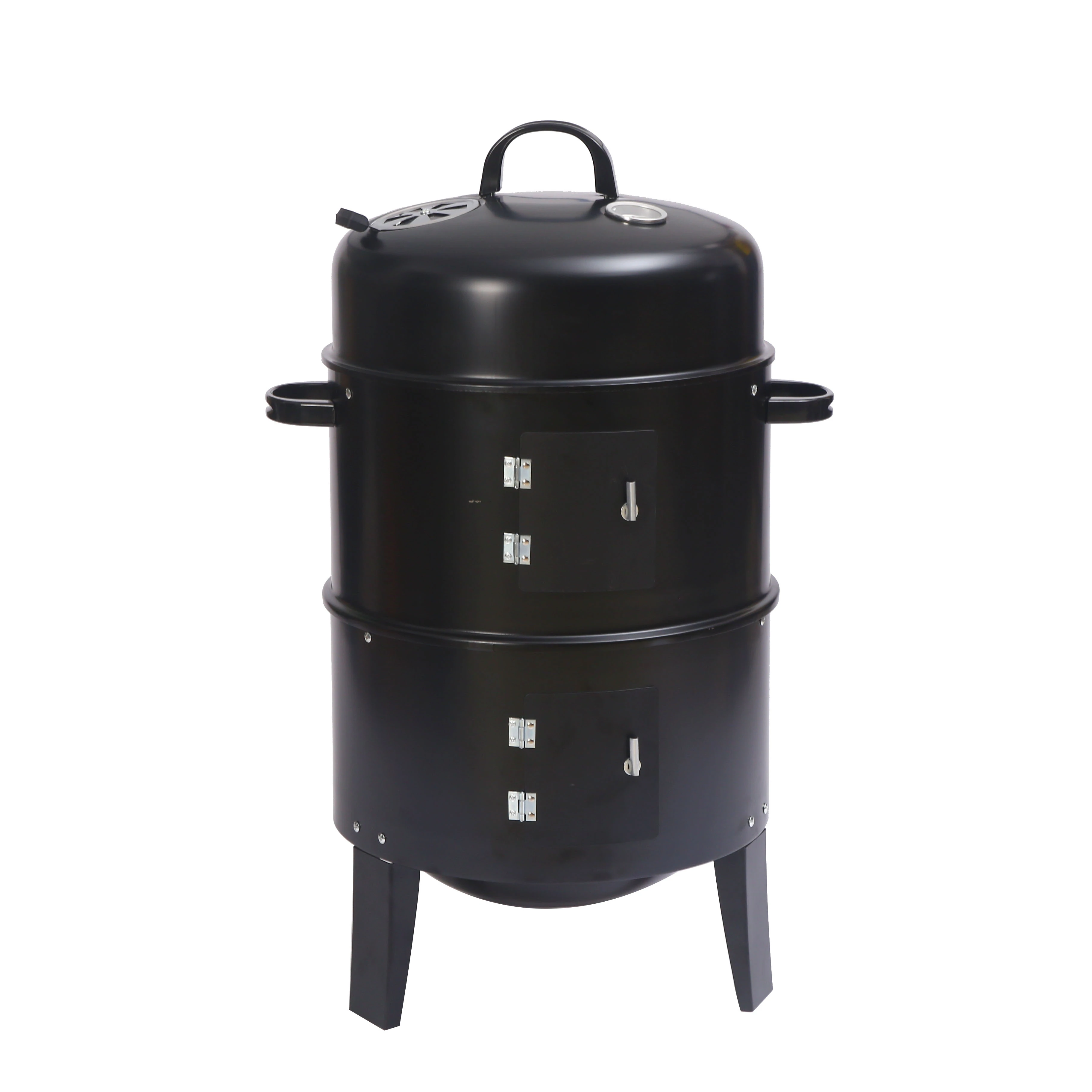 3 in 1 BBQ Grill Smoker 3 Layers Tower Vertical Barrel Charcoal BBQ Smoker Grill Outdoor