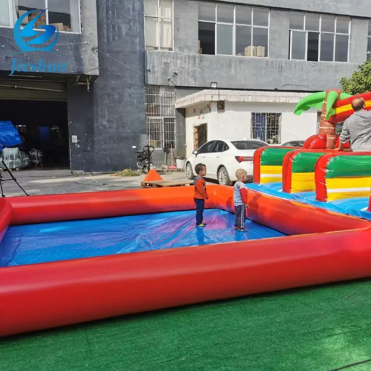 commercial grade water slide Ship dual lane inflatable slide bounce house with large pool for kids party rental equipment