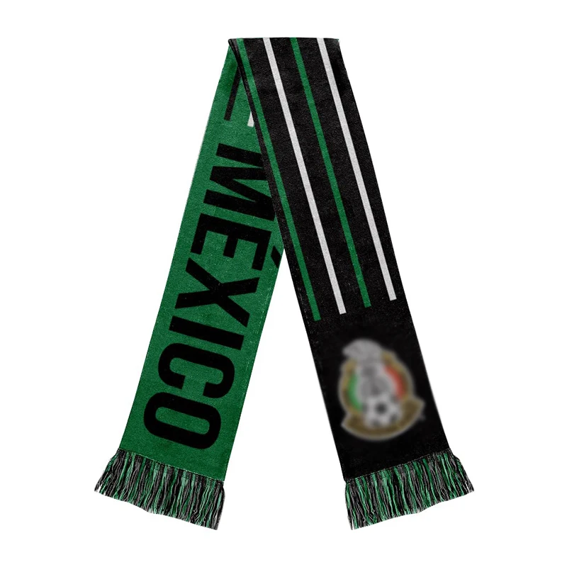 Cheap Promotional All Country Mexico Custom Design Bright Color Football Fan Club Soccer Sport Team Scarf Winter Summer Scarf