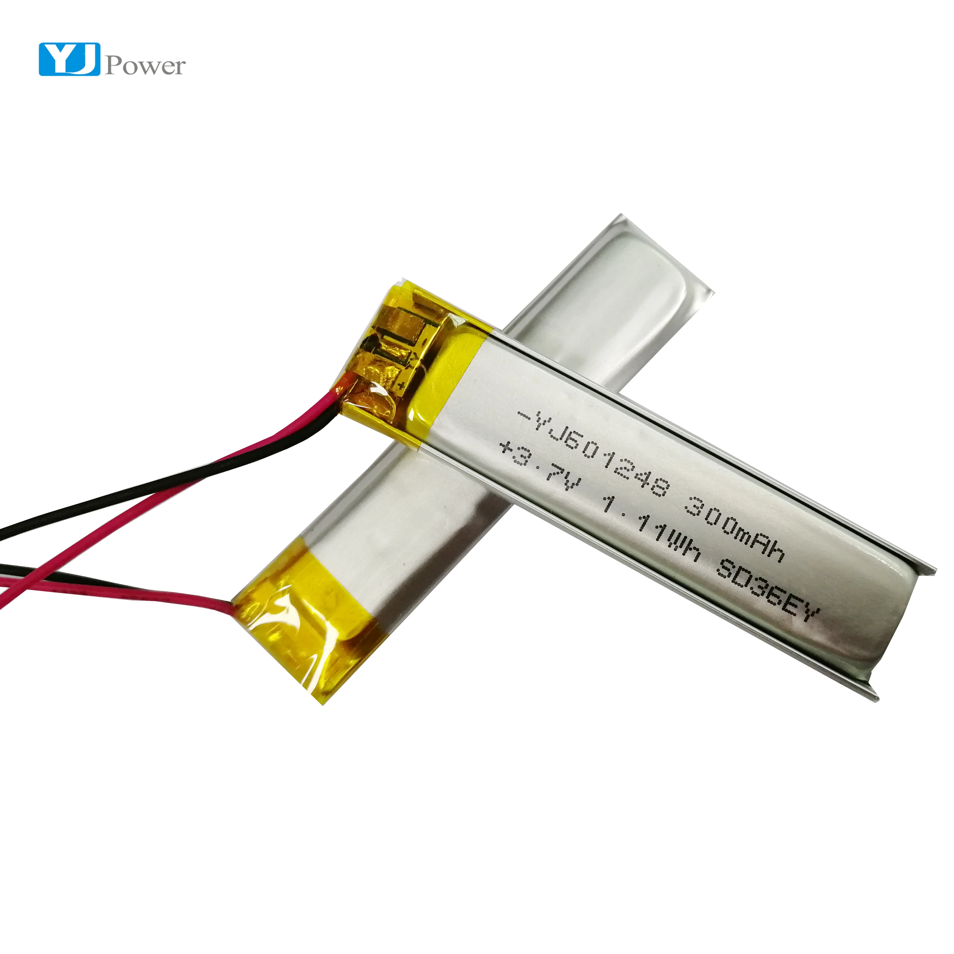 KC certificate Approved YJ601248 300mAh 3.7v lithium polymer battery 300mAh 3.7v lithium ion battery for wireless earphone case