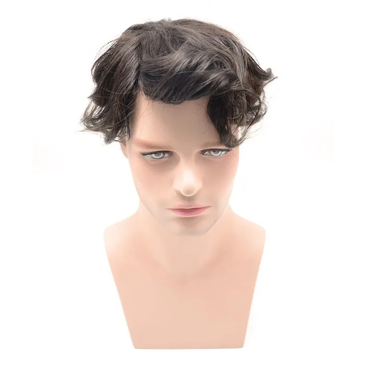 Wholesale Price Toupee 1b# Lace Human Hair Toupee Top Quality Frontal Nature Toupee Men