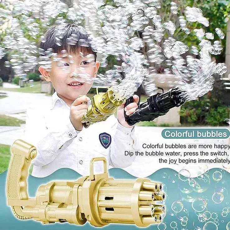 Electric Guns Toy Blowing Blaster Soap Outdoor Games Summer Party Portable Blower Water Pistola de burbujas Gatling Bubble Gun