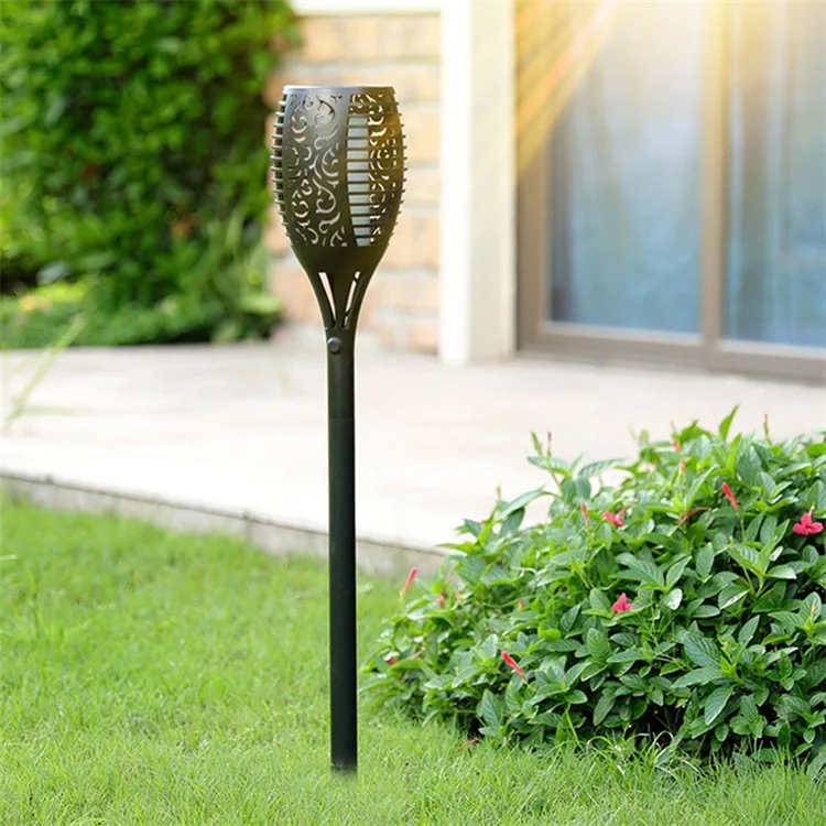 Tiki Garden Torch Solar Bamboo LED Black Plastic THOR Cheap Price Decorative Garden Led Solar Pathway Li Incandescent Bulb Torch