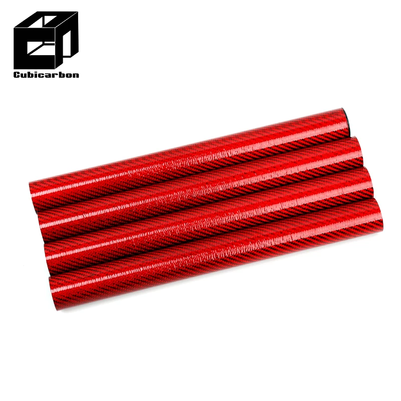 Custom Red Color Carbon Fiber Tube, Yellow/ Blue/ Silver 3K Carbon Tube High-Pressure Resistant Carbon Fiber Pole 3K Carbon Pipe