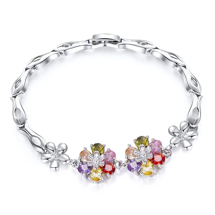 Zircon Hot Sale Colorful Platinum Hypoallergenic Women Bracelet