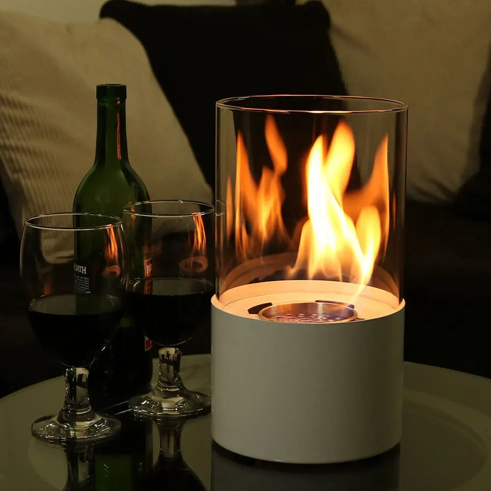 Outdoor indoor table top essential glass bio ethanol fireplace burner oil lamp