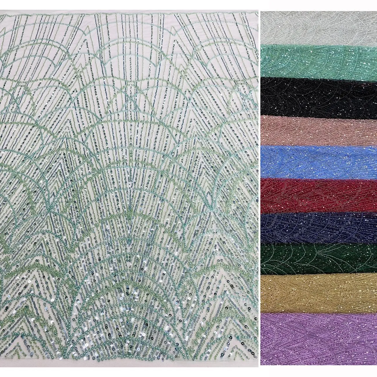 LS136 High Quality African Embroidery Bridal Pearl Lace Fabric Luxury Heavy Beaded Sequins Lace Fabric For Wedding Dress