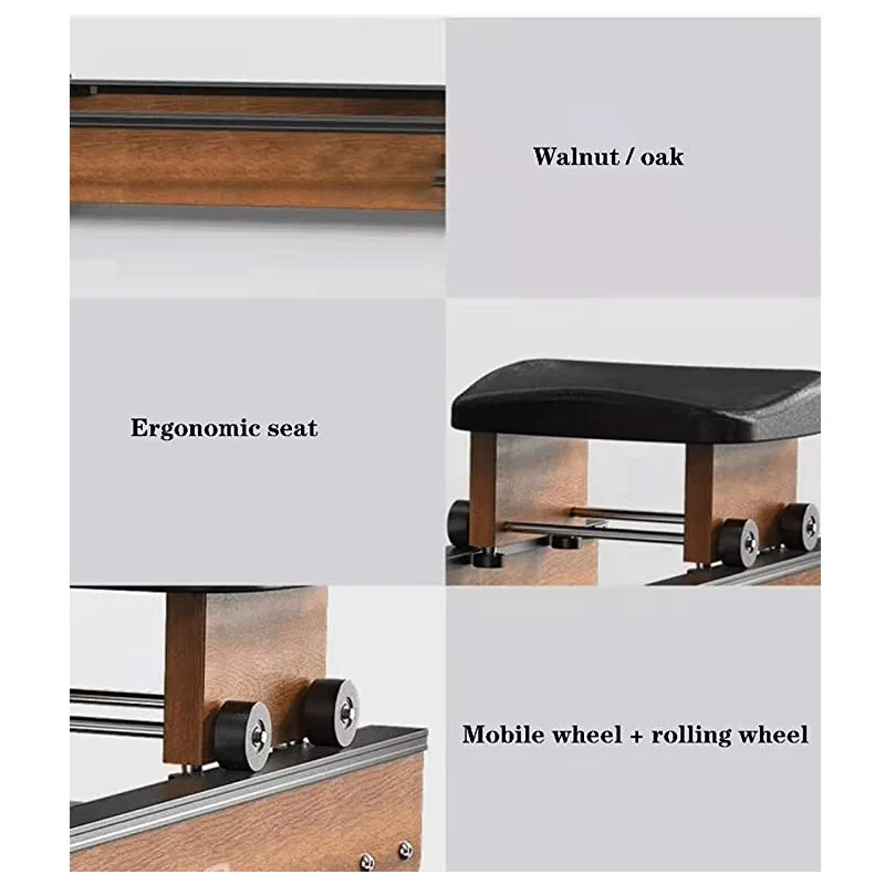 
Gym Cardio Fitness Trainer Wood Frame Water Resistance rower Foldable Rowing Machine 