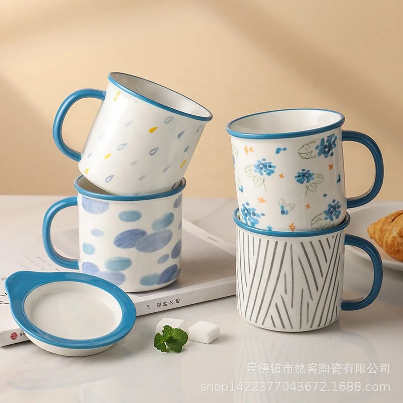 Creative multi-type 13oz personality ceramic mug cup 400ml porcelain mug enamel cup