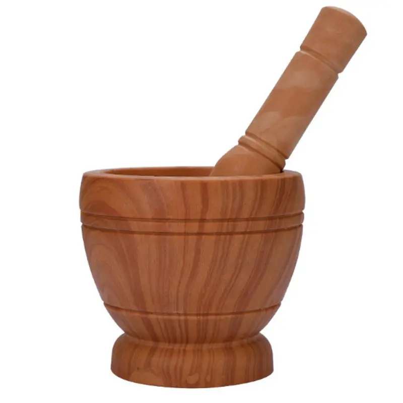 Hot Sale Cheap Price Plastic PP  Mortar And Pestle Set Imitated Wood and Marble