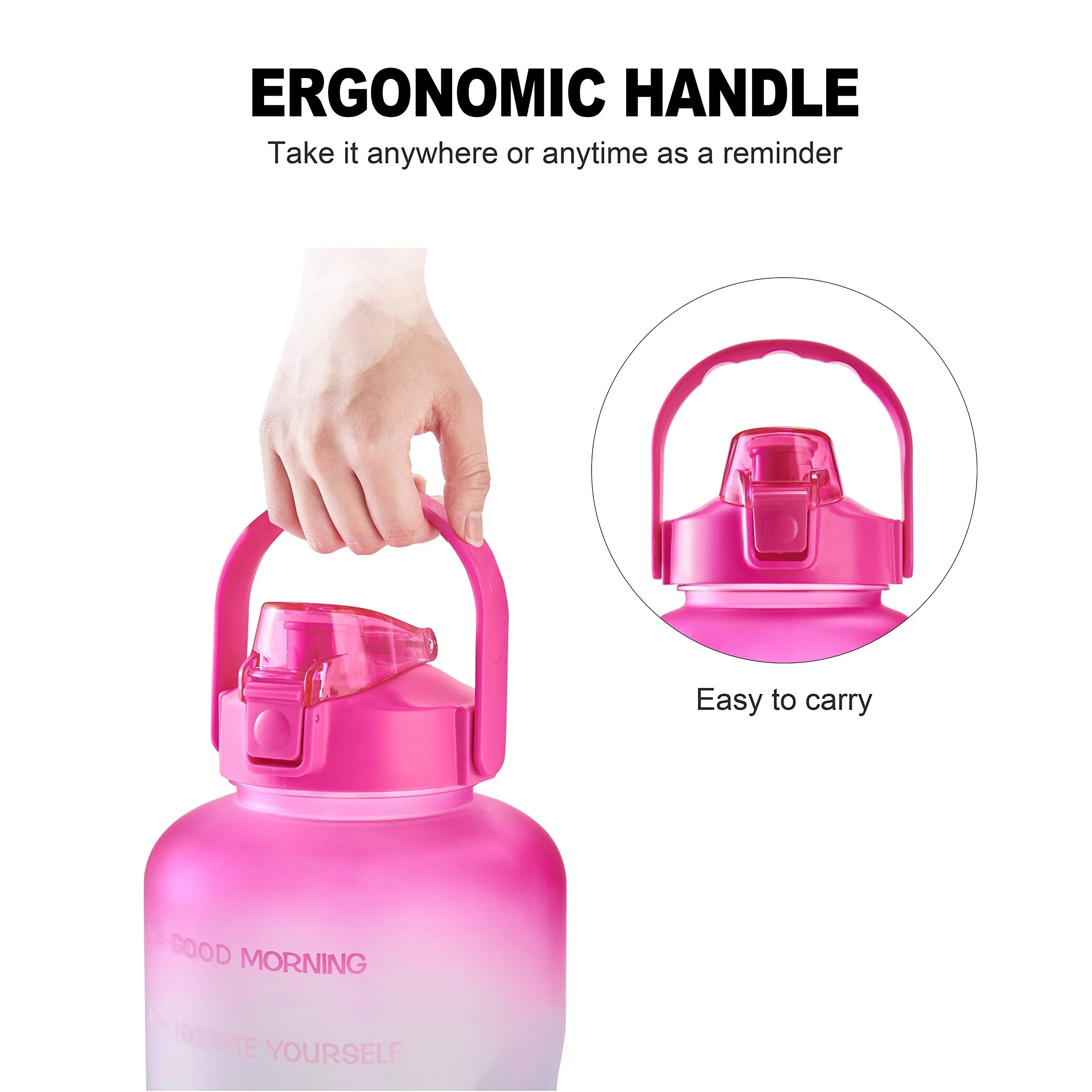 Plastic Time Maker Sport Water Bottle BPA Free Gradient for Gym and Outdoor 128OZ Travel Ningbo Adults Modern Sustainable PETG