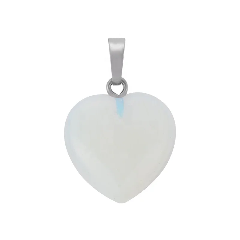 25mm Gemstone Charms Heart Shaped  Stone Pendants For Jewelry Making