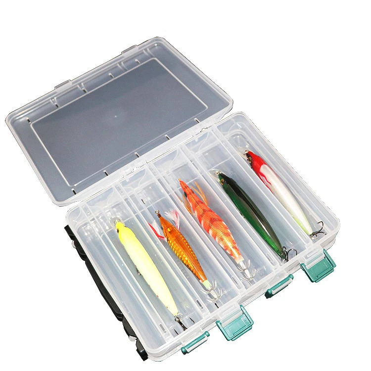 Hard Plastic Storage Box Plastic Fishing Lure Hook Bait Fishing Tackle Box Transparent Double Layer Fishing Gear