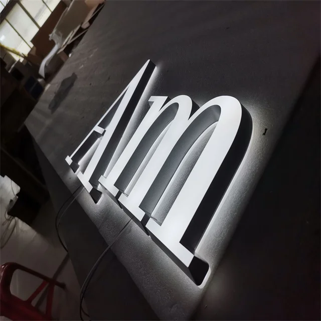 3D Brand Logo Custom Full Acrylic Light Up Sign Letter Trimless Led Channel Letters For Outdoor Sign Led Logo Sign