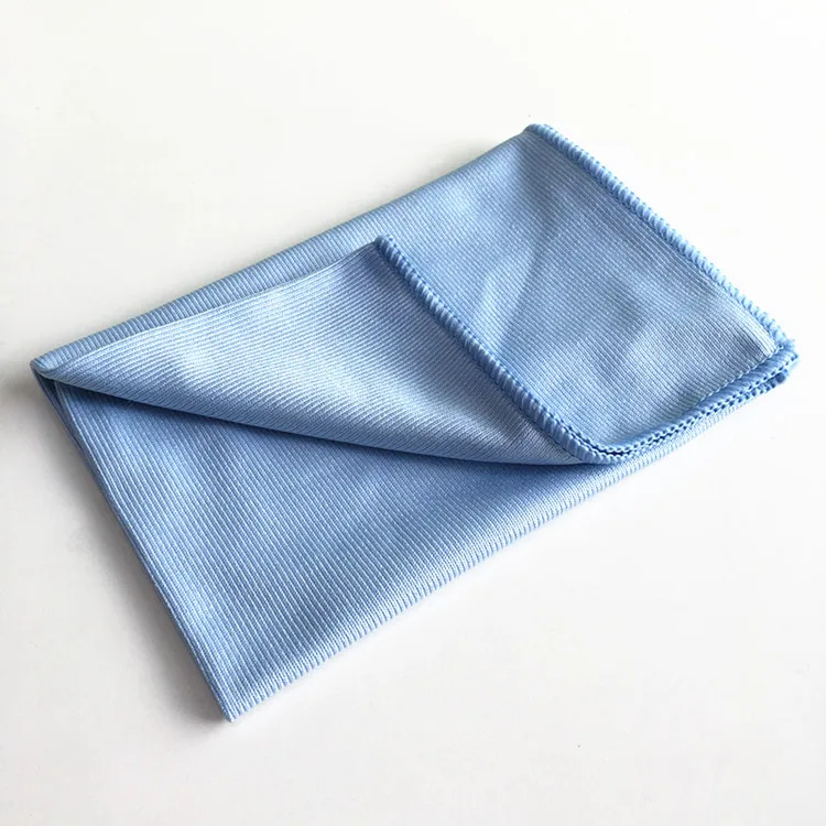 Blue Color Efficient Good Quality Lint Free Microfiber Glass Screen Window Cleaning Towel Cloth For Car Detailing House Cleaning