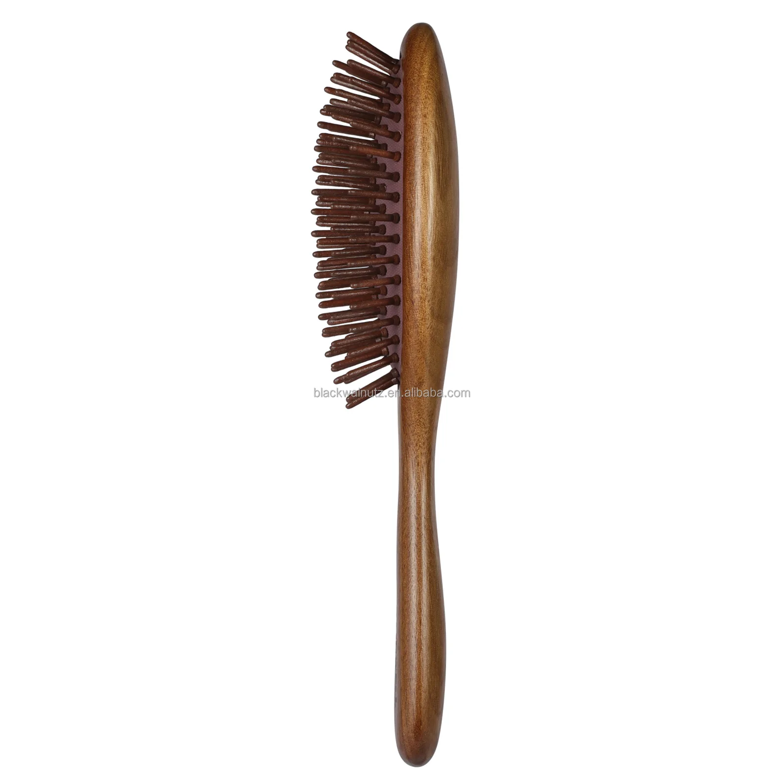Purple cushion massage hairbrush wholesale wooden paddle hair wood brush 23x7cm