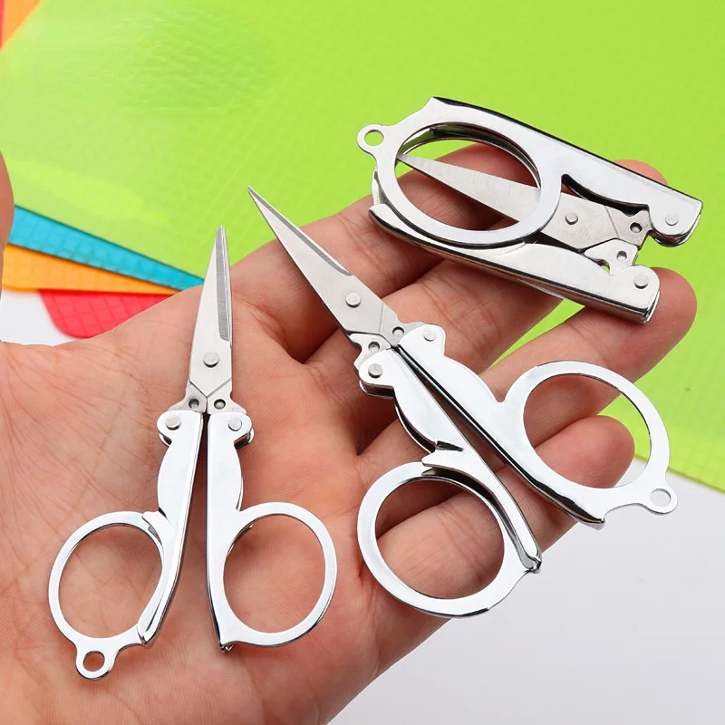 Portable travel multifunctional stainless steel folding small scissors household mini thread-cutting scissors