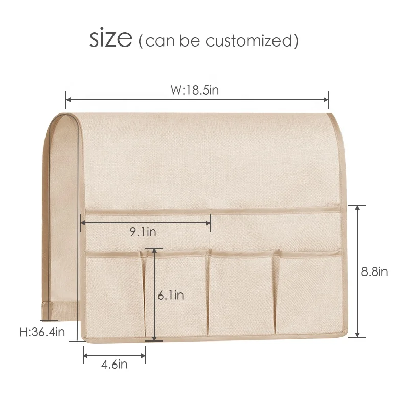 Sofa Armrest Organizer Bedside Caddy With Newspaper Magazine Remote Control Holder Couch Organizer