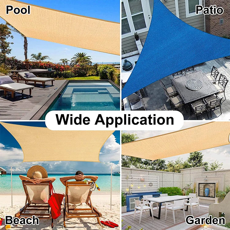 Outdoor Patio Pergola Cover Blockage 95% UV Resistant(Beige) Canopy HDPE Sun Shade Sail Rectangle
