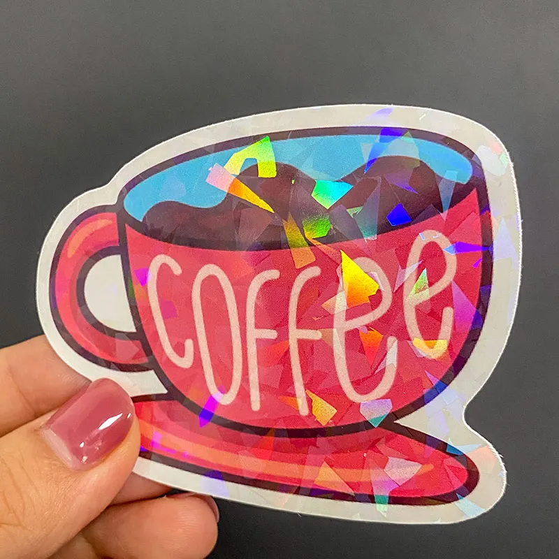 Custom Laser Cut Holographic Hologram Sticker Sheet Self-adhesive Heat Resistant Label Stickers
