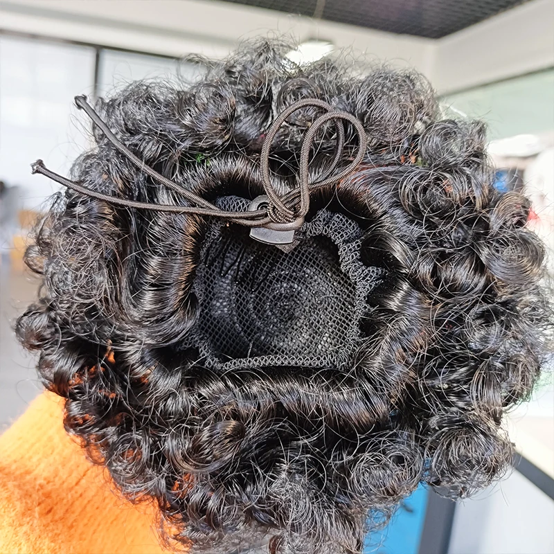 Fujia two pieces in one pack marley kinky hair buns afro puff with elastic and flower clips  for girl kids