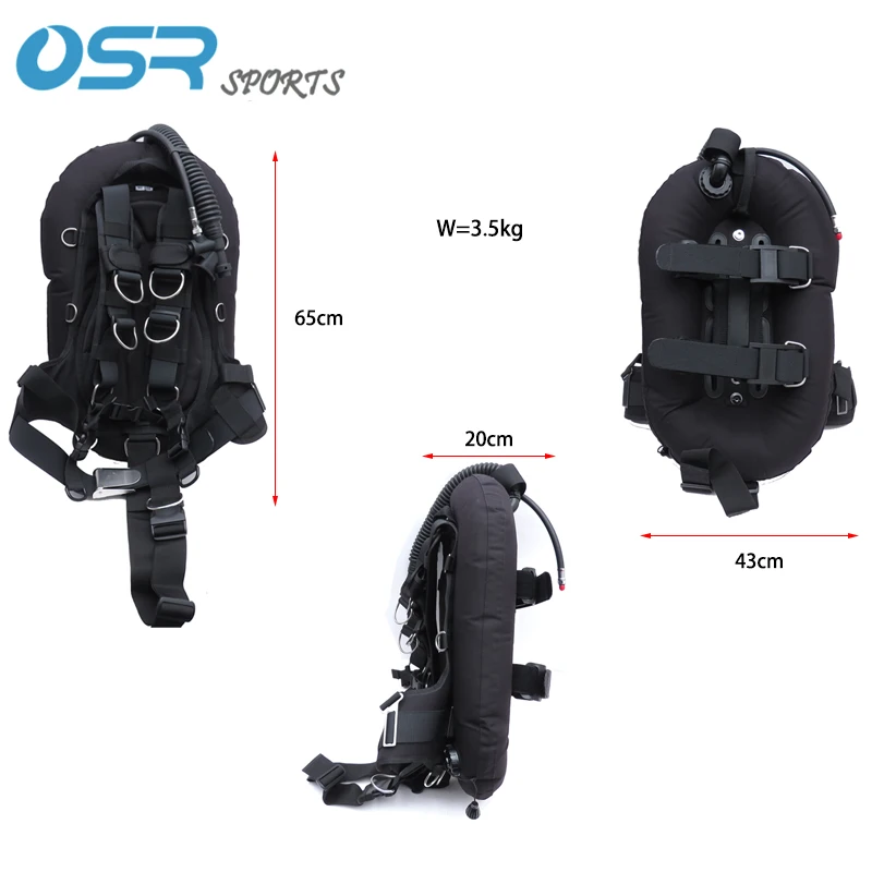 Single tank 30LBS donut BCD scuba tech diving with soft harness backmount